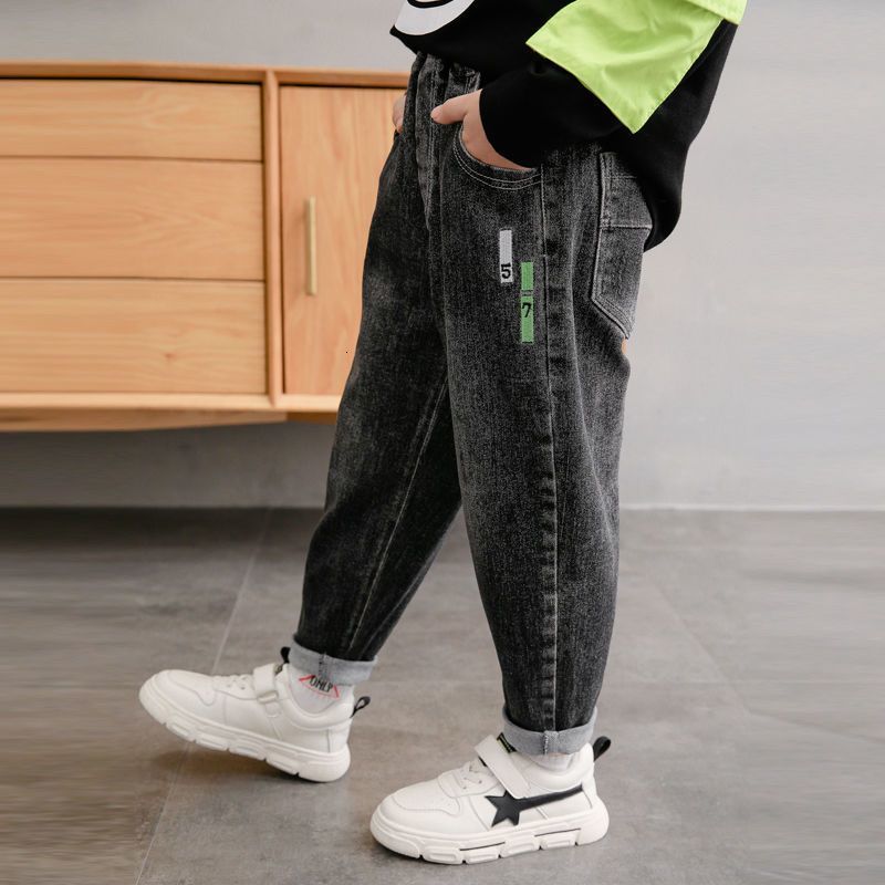 Jeans Boys' Pants Spring And Autumn Children's Jeans Baby Stretch Casual Loose Trousers 230322