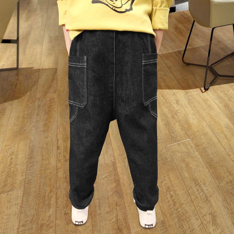 Jeans Boys jeans autumn/winter Korean version of children's pants big children's casual trousers plus velvet thick pants 230322