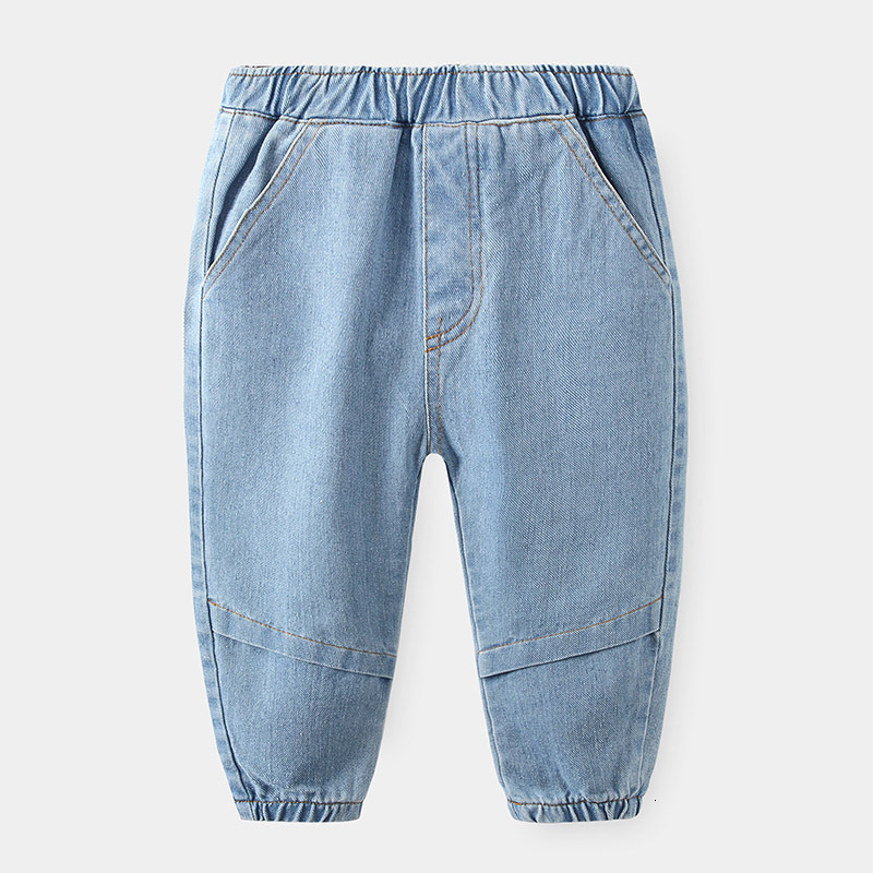 Jeans Autumn Fashion Kids Jeans Boys Children Clothing Blue Long Pants Outwear Elastic Waist Casual Trousers Slim Bottoms for 2-6Y 230406