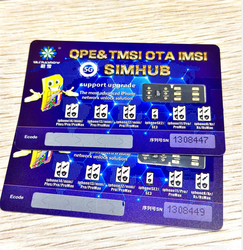 Chinasnow Heicard unlock cards QPE TMSI OTA IMSI mode esim MIX Perfect for iphone 14 13pro max xr 6 7 8 plus black chip turbo sim IOS16.X