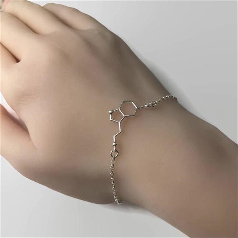 10PCS Molecule Bracelets Chemical Formula 5-HT Bracelet Hormone Molecular Structure DNA Bracelets Nurse Jewelry