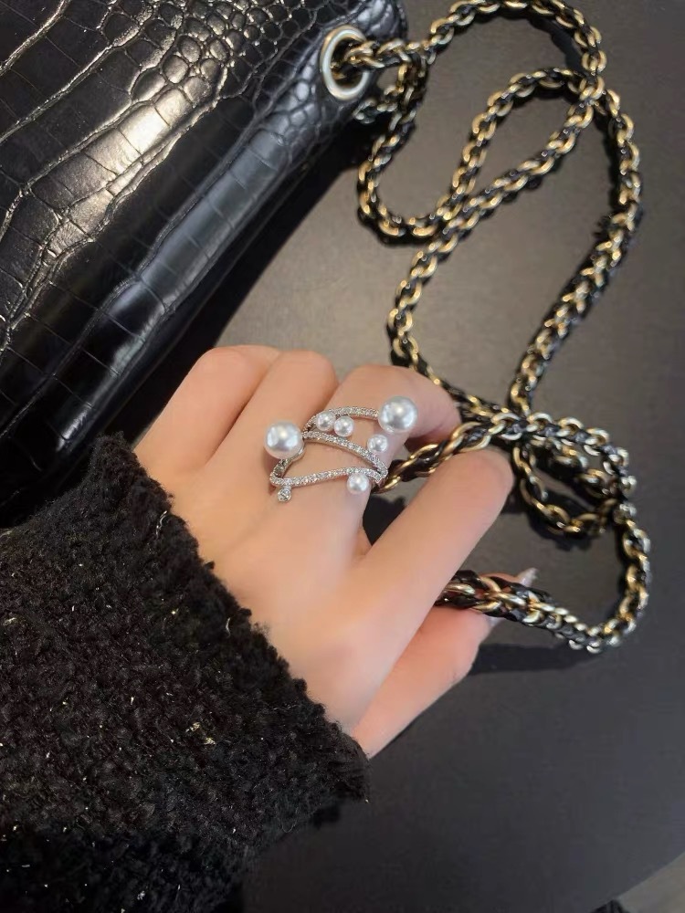 Personal Pearl Finger Ring Zircon 925 Sterling silver Engagement Wedding Band Rings for Women Bridal Birthday Party Jewelry Gift