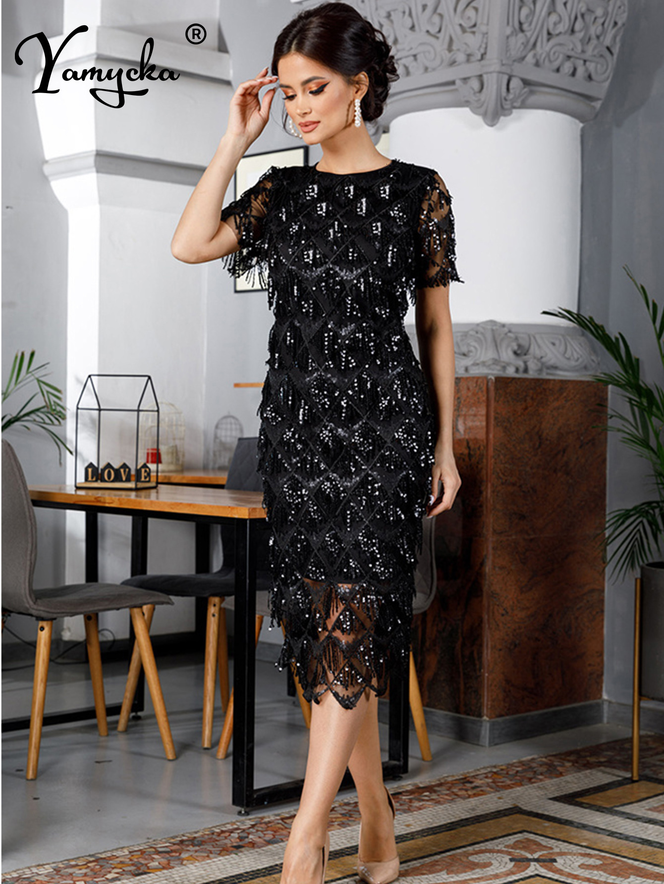 Party Dresses Sexy Black vintage maxi sequin summer dress women elegant club long party dresses bodycon office woman dress clothes vestidos HL 230322