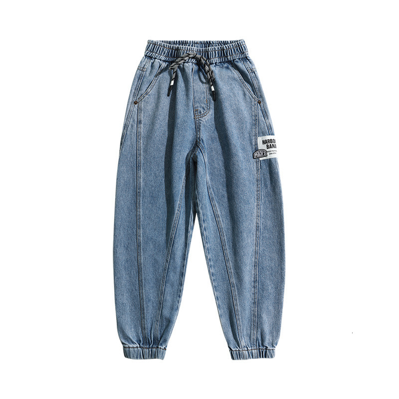 Jeans children's jeans spring and autumn boys' mid rise pants casual high-quality denim teenage boy clothing ages 4-14 230406