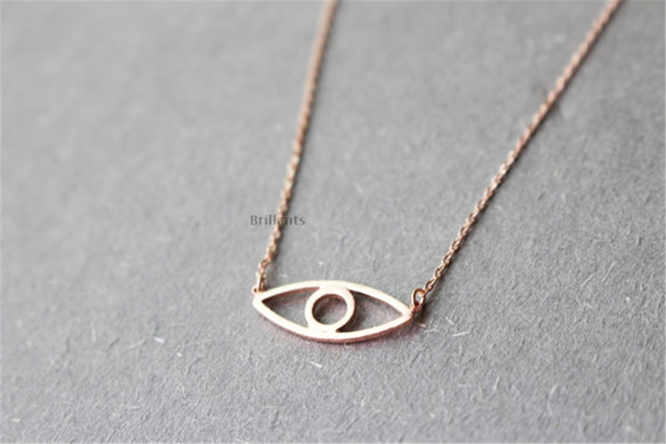 30PCS Gold Silver Hamsa Hand Evil Eye Necklace Open Line Devil Eye Necklaces Simple Fortunate Turkish Necklace