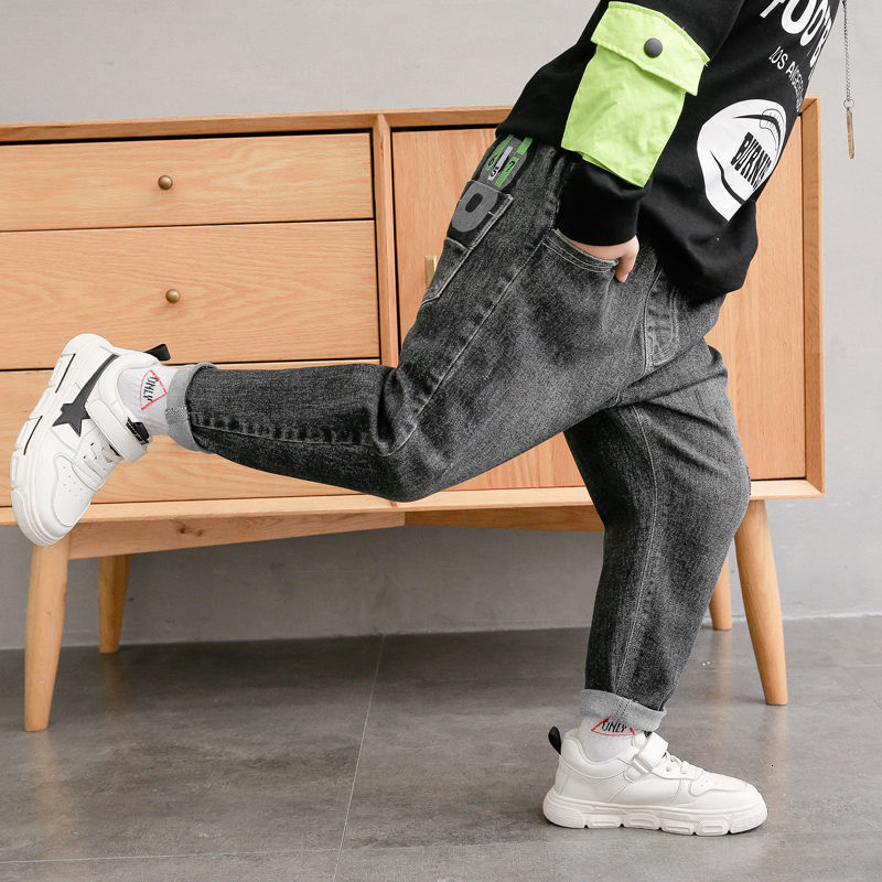 Jeans Boys' Pants Spring And Autumn Children's Jeans Baby Stretch Casual Loose Trousers 230322