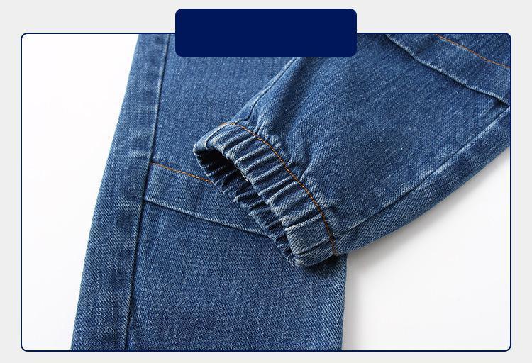 Jeans Autumn Fashion Kids Jeans Boys Children Clothing Blue Long Pants Outwear Elastic Waist Casual Trousers Slim Bottoms for 2-6Y 230406