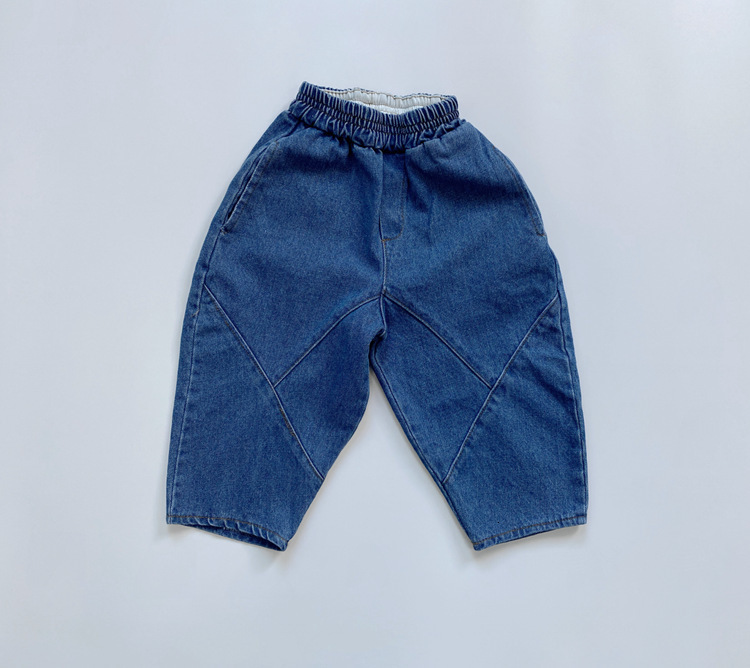 Jeans Autumn Korean Style Toddlers Kids Denim Pants Baby Boys Chic Jeans Casual Children Pure Color Trousers 230322