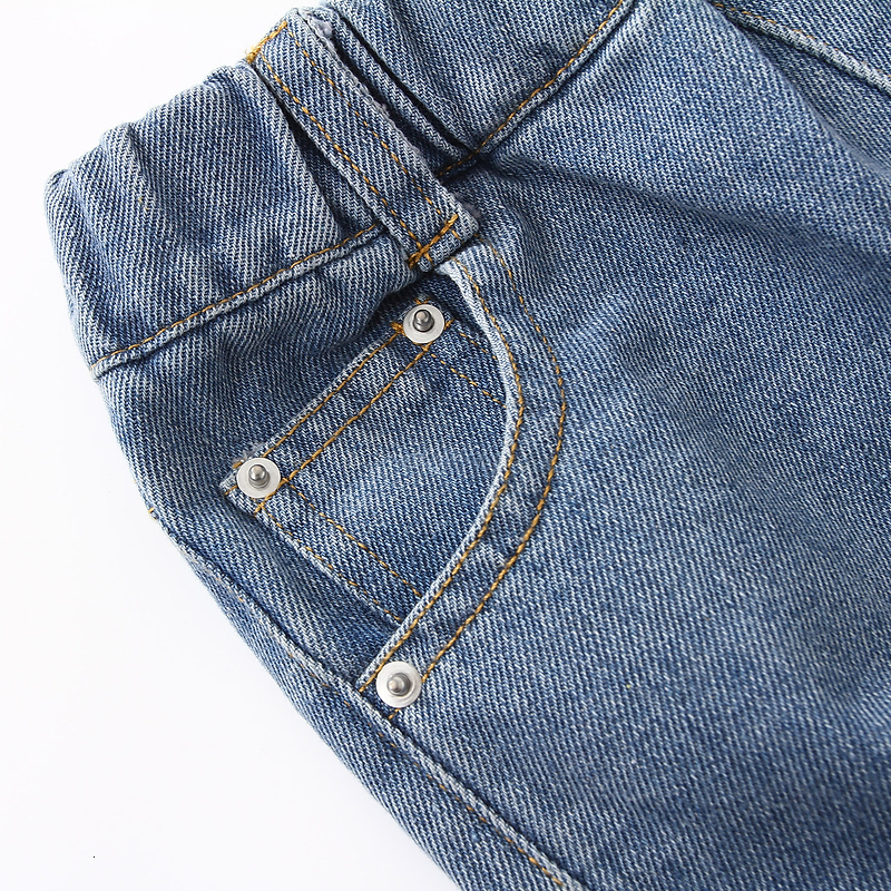 Jeans Spring Autumn Casual 2 3 4 5 6 8 10 12 Years Children's Clothing Denim Zipper Pocket Patchwork Jeans For Kids Baby Boy 230322