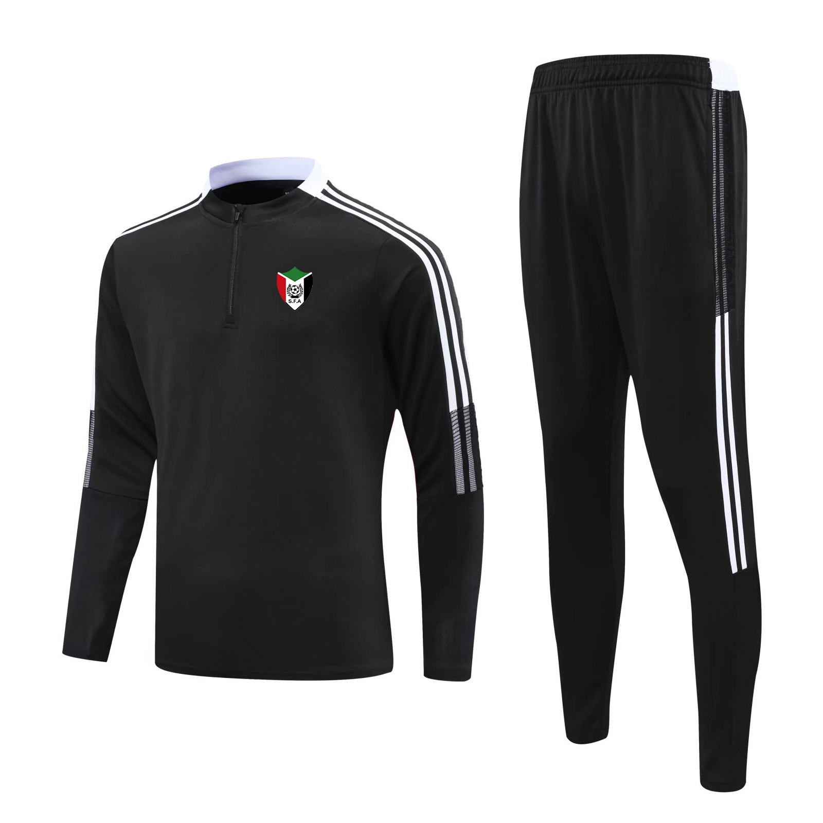 Sudan national football team soccer adult tracksuit Training suit Football jacket kit track Suits Kids Running Sets Logo Customize, No 1
