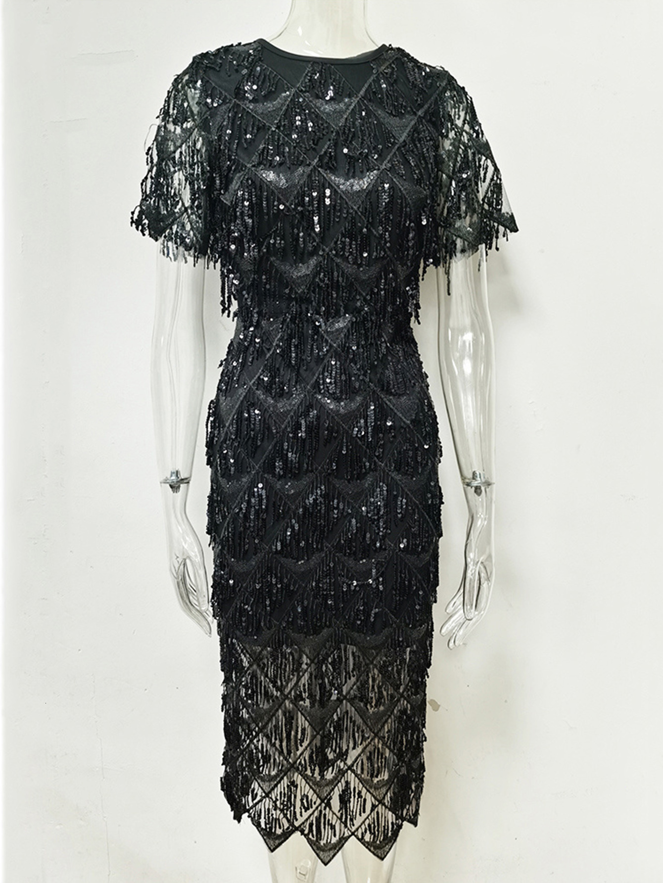 Party Dresses Sexy Black vintage maxi sequin summer dress women elegant club long party dresses bodycon office woman dress clothes vestidos HL 230322