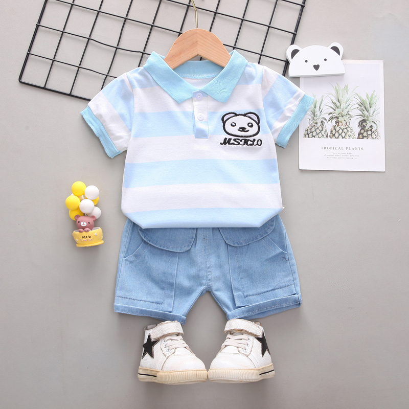 Clothing Sets IENENS Baby Clothing Sets Summer Striped Polo-shirt Shorts Outfits Kids Suits Toddler Infant Boys Casual Short Sleeve Clothes 230322