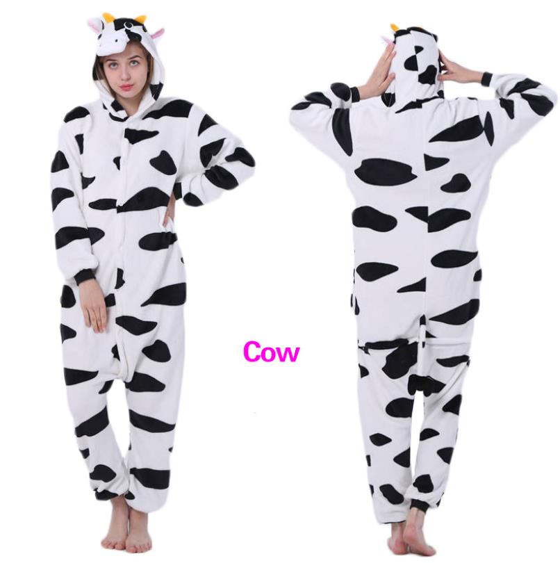 Onesie Pajamas Animal Theme Costume Jumpsuits Women Men Cartoon Cosplay Onepiece Sleepwear Unisex Homewear Carnival Night Anime One-Piece Plush S M L 