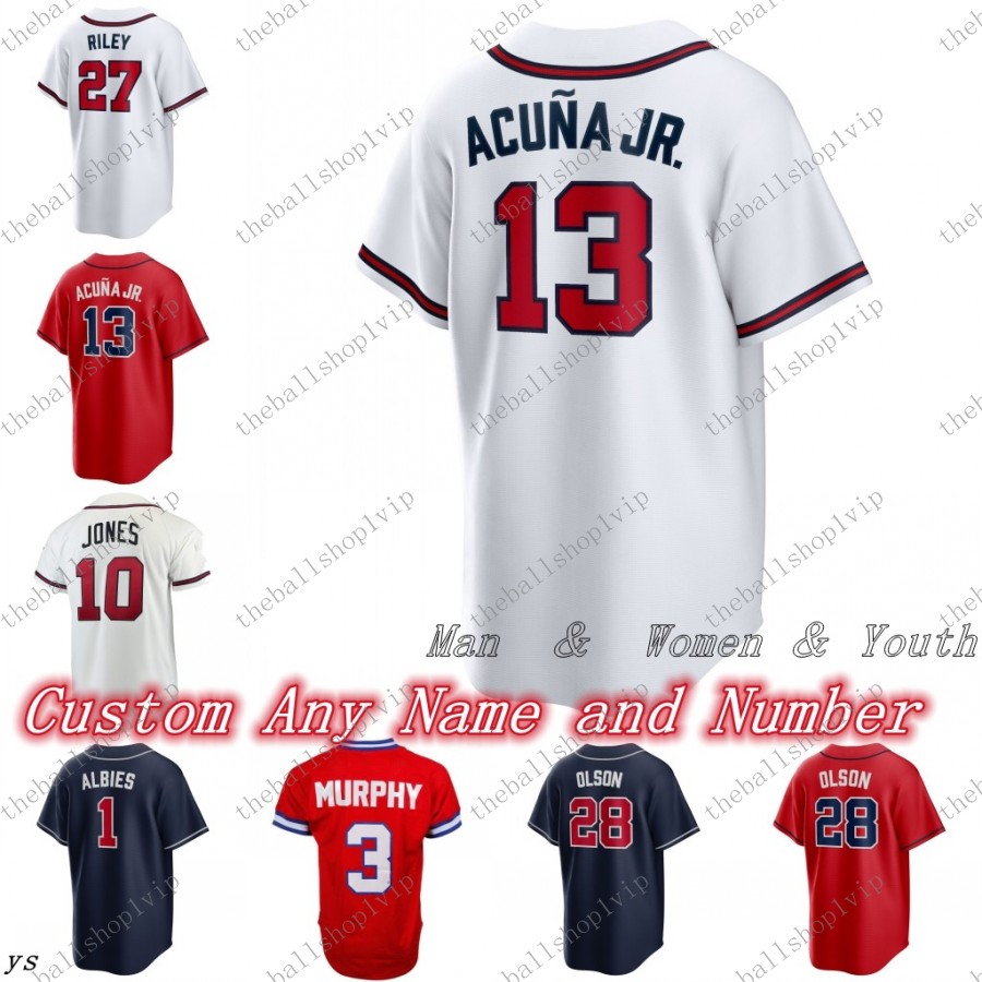 Custom Men Baseball Jerseys Ronald Acuna Jr. Jersey 27 Austin Riley Matt Olson Harris II Spencer Strider Deion Sanders Ozzie Albies Jones Eddie Rosario Mens Jersey, Colour16
Custom Men Baseball Jerseys Ronald Acuna Jr. Jersey 27 Austin Riley Matt Olson Harris II Spencer Strider Deion Sanders Ozzie Albies Jones Eddie Rosario Mens Jersey, Colour16