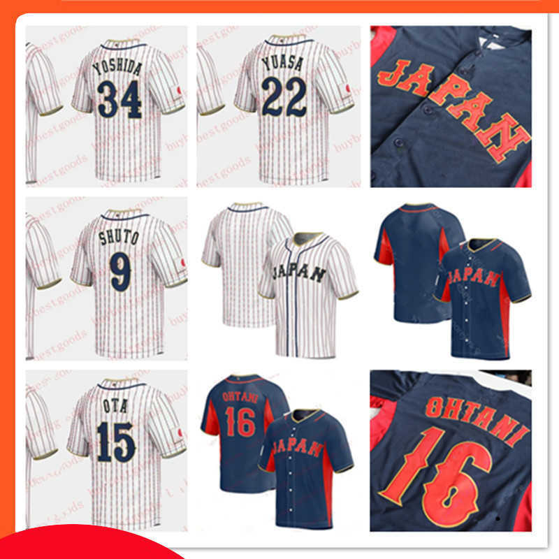 Custom 2023 Team Japan Baseball Jersey Sosuke Genda Shugo Maki Shohei Ohtani Munetaka Murakami Takuya Kai Shosei Togo Roki Sasaki Ryoji Kuribayashi Jerseys