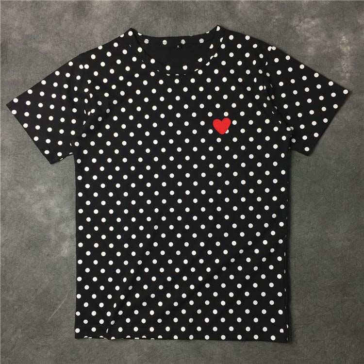 Men's T-Shirts European American and Japanese women black Wave point red heart embroidered cotton T-shirt autumn round neck female pure short sleeve T-shirts, 01
Men's T-Shirts European American and Japanese women black Wave point red heart embroidered cotton T-shirt autumn round neck female pure short sleeve T-shirts, 01