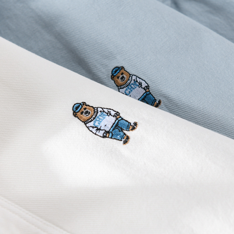 Men's Casual Shirts Long Sleeve Bear Embroidered Casual Cotton Shirts For Men Trend Comfortable Top Clothes Camisas De Hombre Chemise 230322