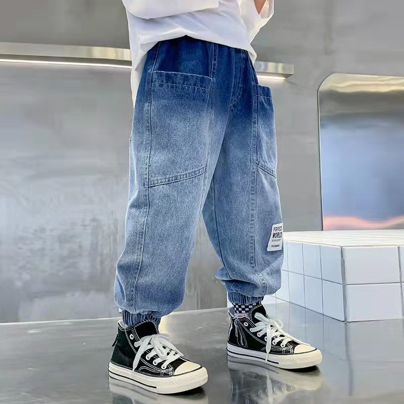 Jeans Spring Kids Babys Boys Jeans Loose Pants Loose Denim Clothing Children Fashion Boy Casual Fashion Long Trouser 3-12Yrs 230322