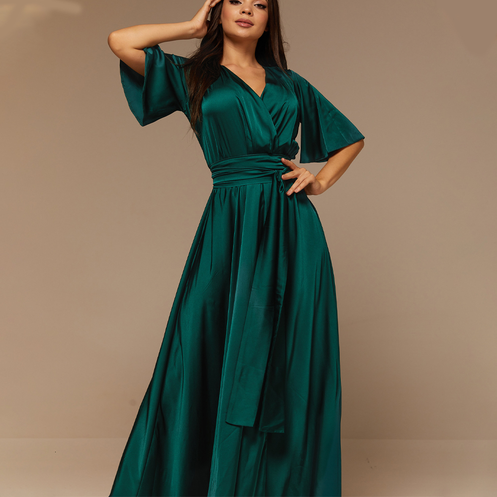 Party Dresses Formal Evening Dress Classic Long Sleeveless High Wasit Dresses Chiffon V Neck Vestidos De Noche Evening Dresses With Belt Cloth 230322
