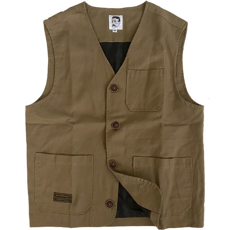 Women's Vests Vests Women Solid Loose All-match Button-up Coats Pockets Safari Style Vintage V-neck Waistcoats Tooling Stylish Outwear Unisex 230