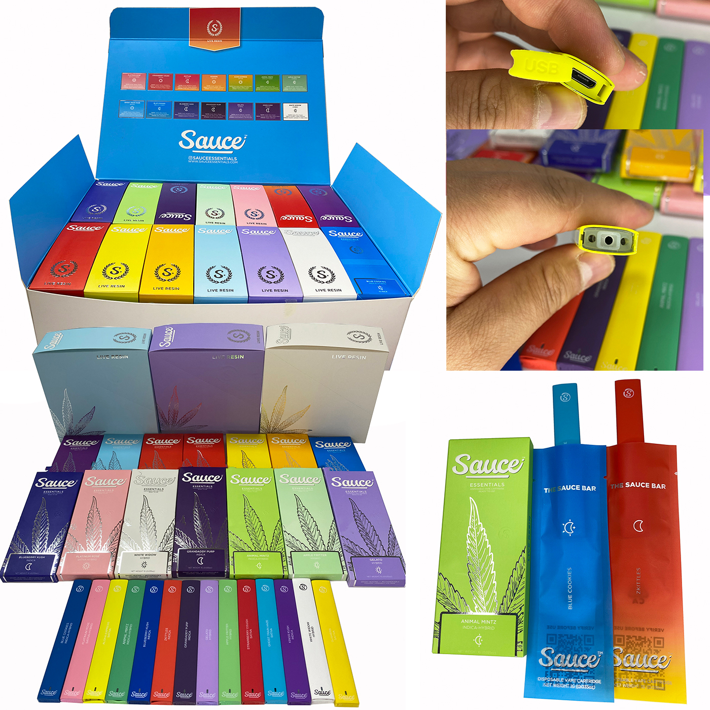 Sauce Disposable Pen E Cigarette 1ml Ceramic Coil Vape Cartridges Rechargeable Battery with master boxes
Sauce Disposable Pen E Cigarette 1ml Ceramic Coil Vape Cartridges Rechargeable Battery with master boxes