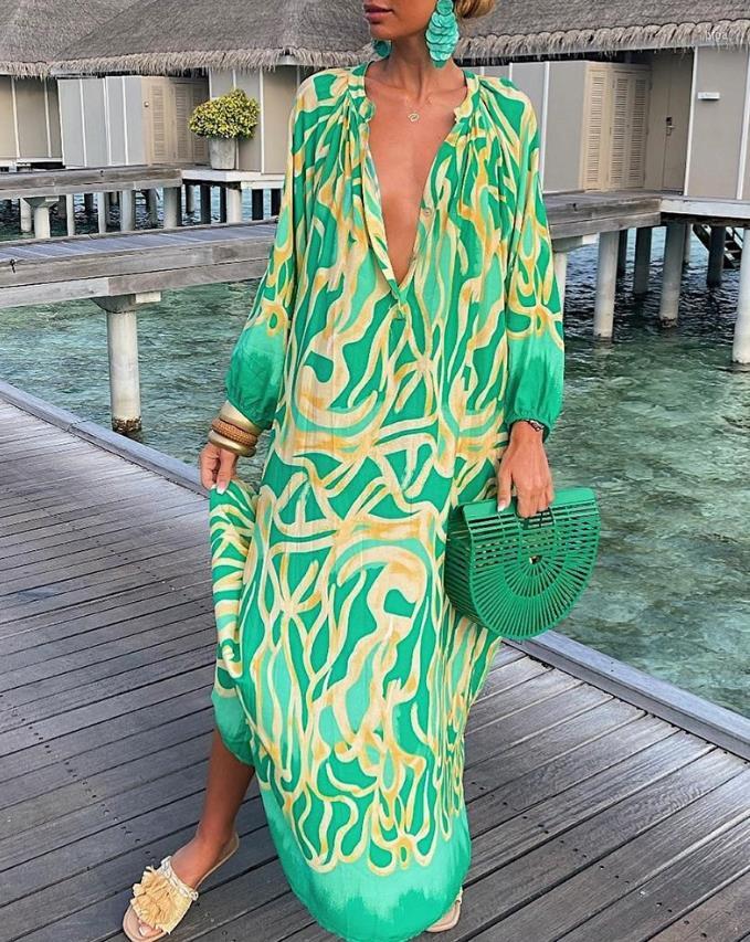 Casual Dresses Long Green Shirt Women' 2023 Summer And Autumn Hanbok Retro Abstract Print Lantern Sleeve Dress
Casual Dresses Long Green Shirt Women' 2023 Summer And Autumn Hanbok Retro Abstract Print Lantern Sleeve Dress