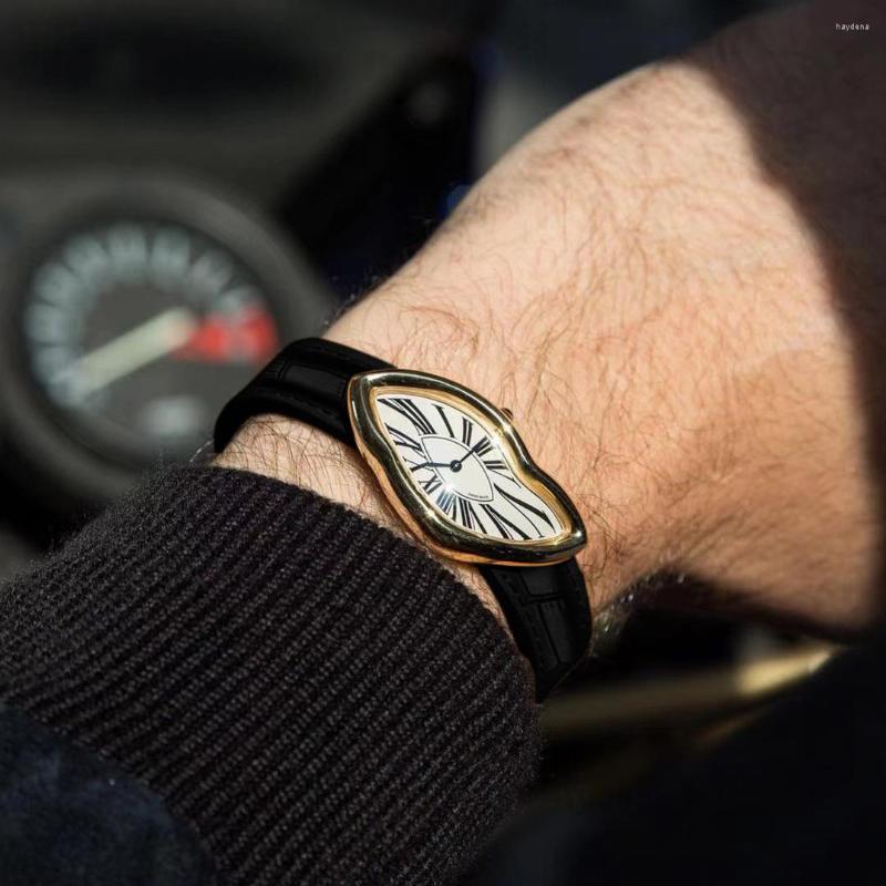 Wristwatches Men Women Sapphire Crystal Quartz Watch Original Surrealism Art Design Wristwatch Waterproof Stainless Steel Irregular Shape, Gold
Wristwatches Men Women Sapphire Crystal Quartz Watch Original Surrealism Art Design Wristwatch Waterproof Stainless Steel Irregular Shape, Gold