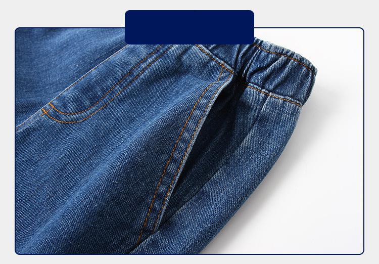Jeans Autumn Fashion Kids Jeans Boys Children Clothing Blue Long Pants Outwear Elastic Waist Casual Trousers Slim Bottoms for 2-6Y 230406