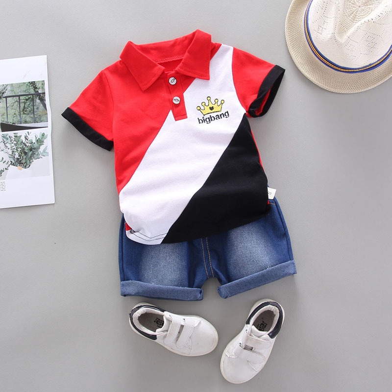 Clothing Sets BibiCola Baby Clothes Summer Boys Fashion Tie Tshirts stripe Short 2pcs Suit Children For Bebe 230322