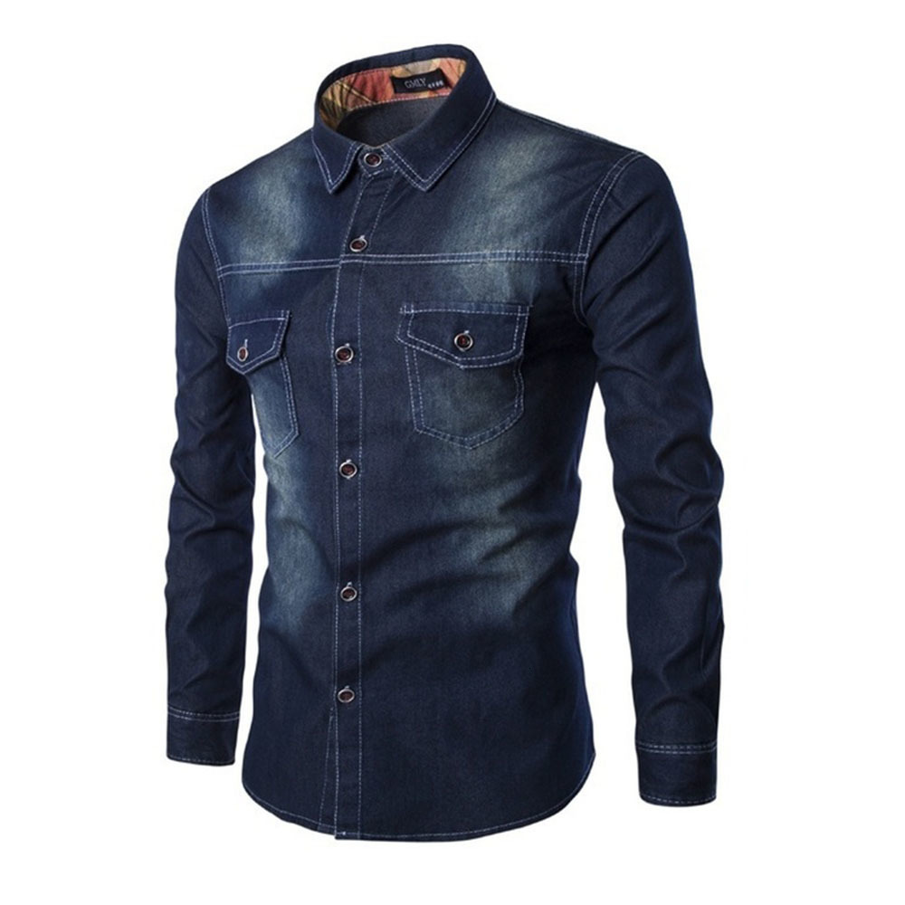 Men's Casual Shirts ZOGAA Men Long Sleeve Denim Shirt Mens Casual Dress Male Jean Shirts High Quality Street Wearing Mens Shirts 230322