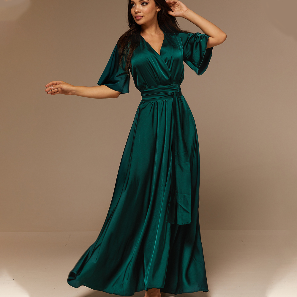 Party Dresses Formal Evening Dress Classic Long Sleeveless High Wasit Dresses Chiffon V Neck Vestidos De Noche Evening Dresses With Belt Cloth 230322