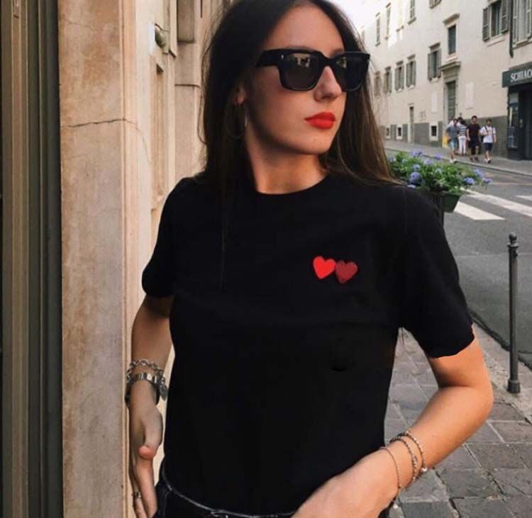 2023 Men's T-Shirts European American and Japanese men small red heart embroidered cotton T-shirt autumn round neck female pure short sleeve shirts, 01
2023 Men's T-Shirts European American and Japanese men small red heart embroidered cotton T-shirt autumn round neck female pure short sleeve shirts, 01