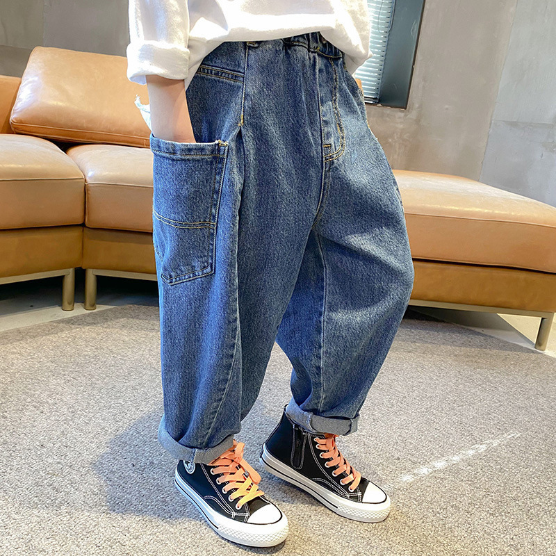 Jeans Loose Baby Spring Autumn Jeans Pants For Boys Children Kids Trousers Clothing Teenagers Gift Home Outdoor High Quality 230322