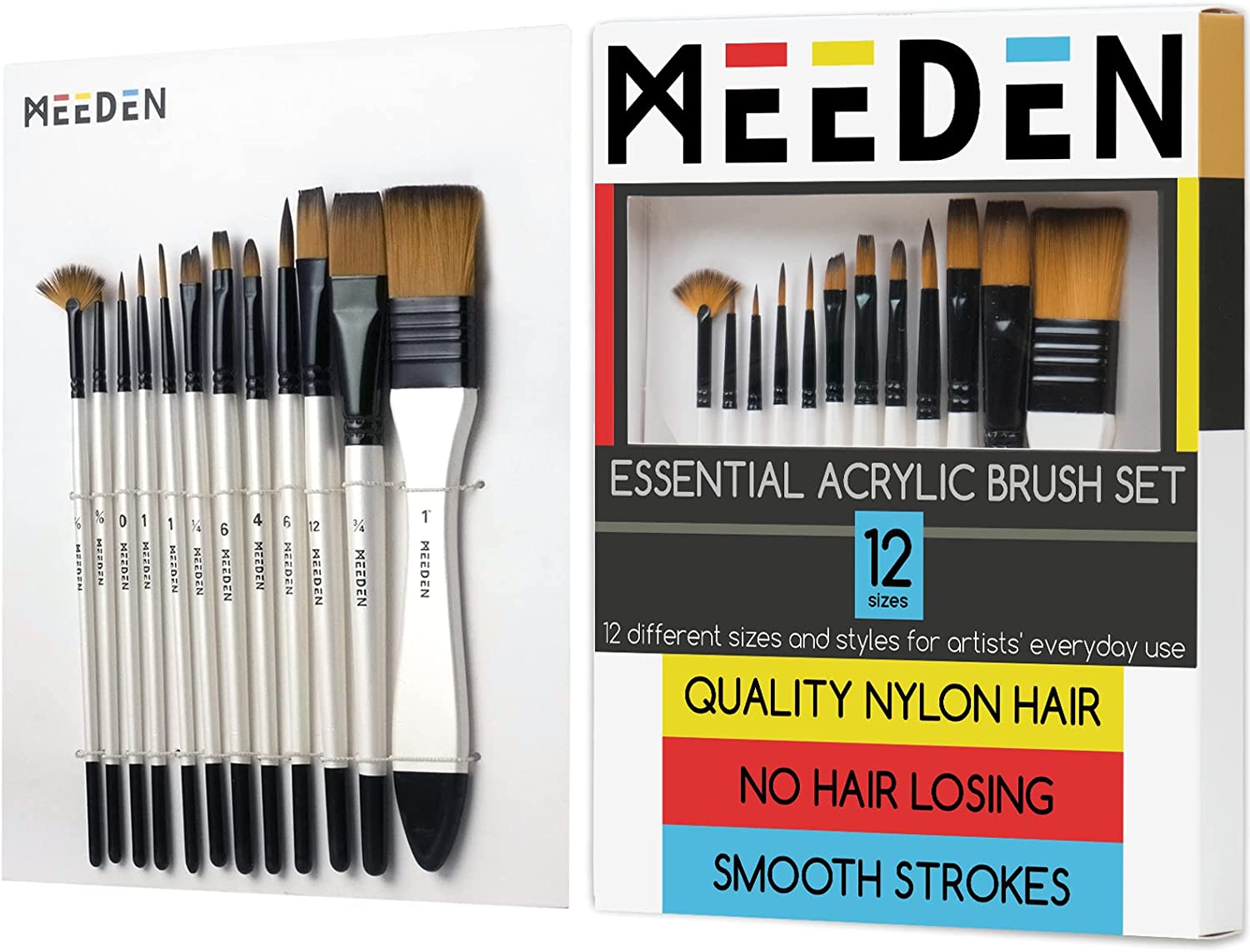MEEDEN 12 Pcs Acrylic Paint Brushes Set, Artist Painting Brush,Soft Nylon Hair with Pearl White Grip in Carrying Case, Professional Art paintbrushes
MEEDEN 12 Pcs Acrylic Paint Brushes Set, Artist Painting Brush,Soft Nylon Hair with Pearl White Grip in Carrying Case, Professional Art paintbrushes