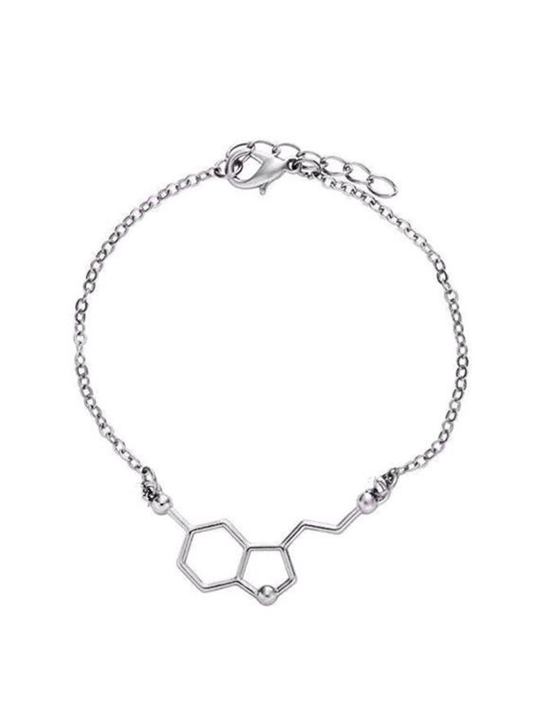 10PCS Molecule Bracelets Chemical Formula 5-HT Bracelet Hormone Molecular Structure DNA Bracelets Nurse Jewelry