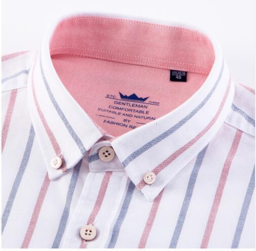 Men's Casual Shirts Button Down Office Work Men's 100% Cotton Multi Striped Oxford Dress Shirts with Left Chest Pocket Smart Casual Slim Fit