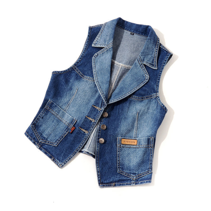 Women's Vests Single layer denim vest jacket Women's autumn sleeveless jeans waist coat Women's jeans jacket Women's jeans jacket 