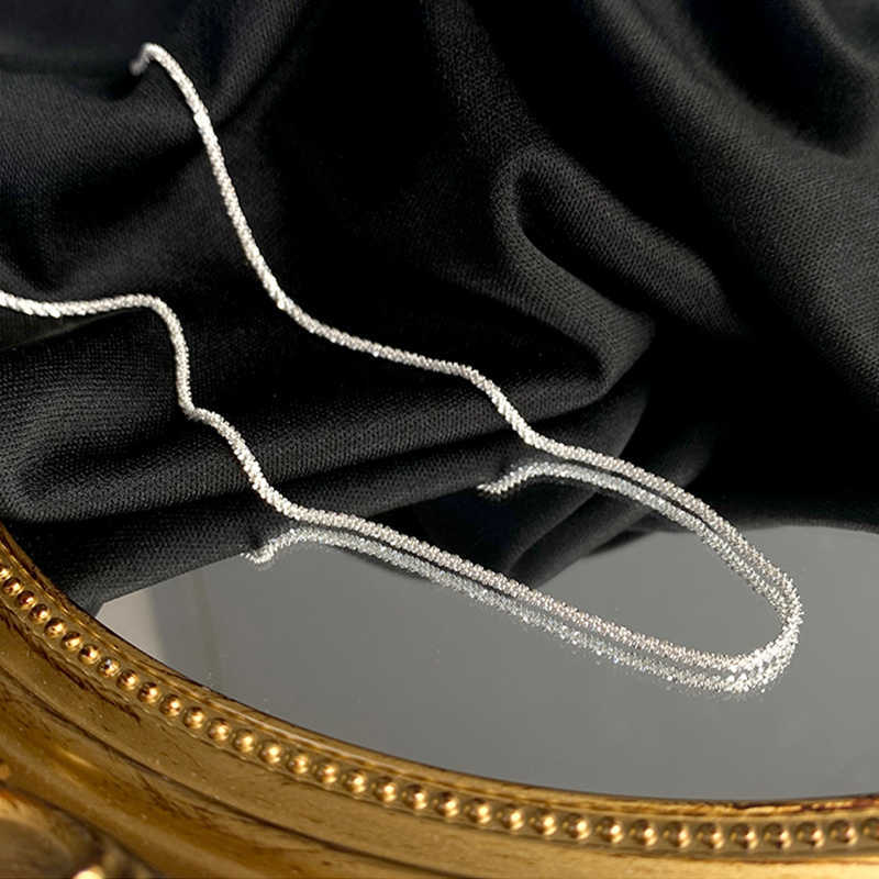 Pendant Necklaces New 925 Sterling Silver Sparkling Clavicle Chain Choker Necklace Collar For Women Fine Jewelry Wedding Party Birthday Gift Z0321