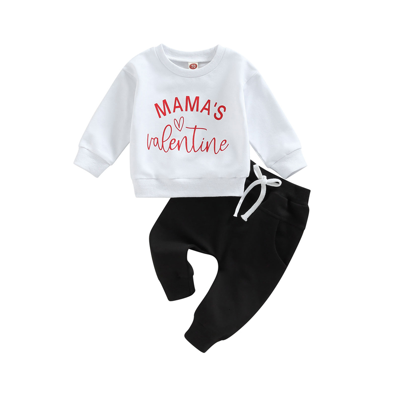 Clothing Sets 1031 Lioraitiin 03Years Toddler Baby Boy Girl 2Pcs Spring Autumn Set Valentines Day Long Sleeve Top Solid Pants 230322