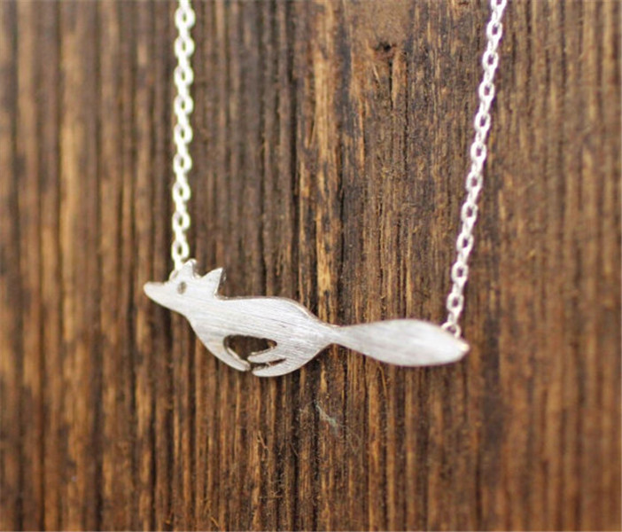 30PCS Cute Running Fox Necklaces Pendant Tiny Focks Origami Fox Necklace Animal jewelry for women men