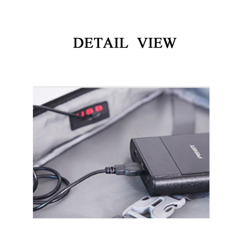 USB Charging Large Capacity Multifunctional Waterproof Backpack for Laptop or Leisure Travel Business Gray Black
