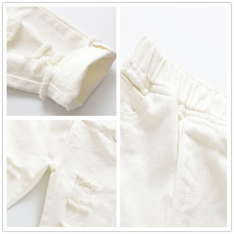 Jeans Lawadka White Jeans For Girl Boy Fashion Summer Spring Kids Holes Trousers Loose Fashion Denim Comfortable Outfit 230322