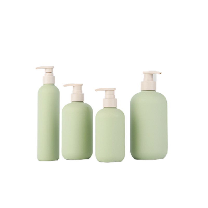 Empty Green HDPE Plastic Lotion Pump Bottle 200ml 250ml 300ml 400ml 500ml Eco Friendly Cosmetic Packaging Shampoo Shower Gel Round Shoulder Refillable