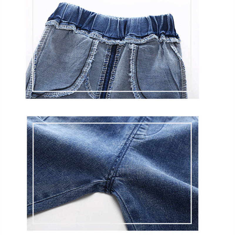 Jeans Spring Toddler Boys Jeans Pants Elastic Waist Long Denim Trousers Casual Children's Jeans For 2-8Yrs Kids Boys Clothes 230322