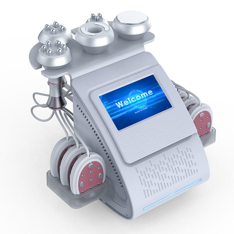 Directly effect 6 in 1 slimming Ultrasonic 80K Cavitation Face Lift Fat Burn Vacuum RF Slimming Massage Machine EMS Pads 80K Cavitation Machin