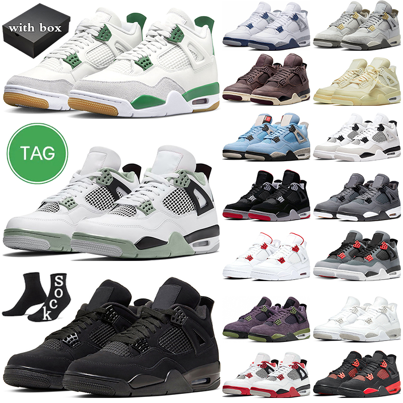 With Box Retro 4 Men Basketball Shoes 4s womens Sneakers Pine Green Seafoam Violet Ore Photon Dust Midnight Navy Black Cat Canyon Purple Sail trainers sports, Black canvas
With Box Retro 4 Men Basketball Shoes 4s womens Sneakers Pine Green Seafoam Violet Ore Photon Dust Midnight Navy Black Cat Canyon Purple Sail trainers sports, Black canvas
