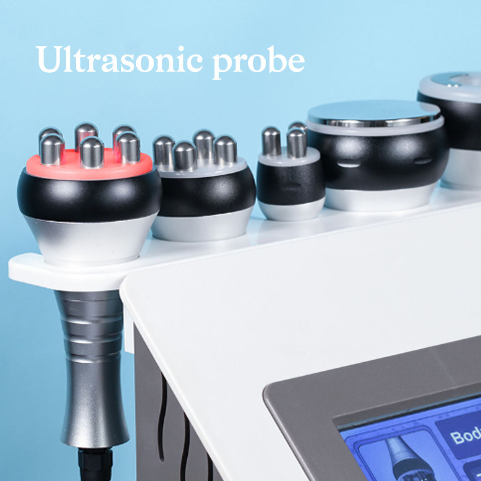 Directly effect 6 in 1 slimming Ultrasonic 80K Cavitation Face Lift Fat Burn Vacuum RF Slimming Massage Machine EMS Pads 80K Cavitation Machin