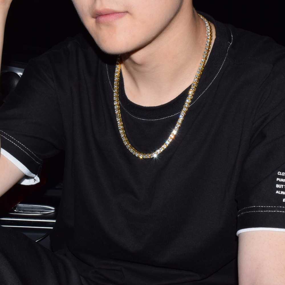 Pendant Necklaces Tennis Necklace Men Chain For Woman Iced Out Tennis Chain Necklace Jewelry Wholesale Bling Hip Hop Rap Singer Choker Chain Z0321