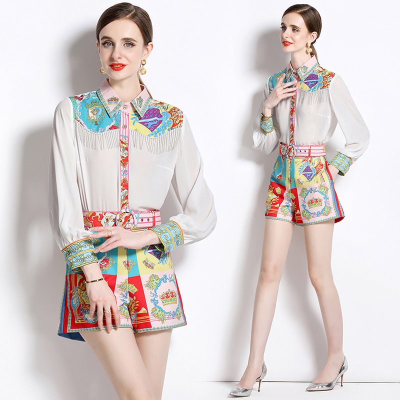 Summer Printed Short Pant Sets Designer Two Piece 2023 Women Holiday Party Lapel Shirt And Casual Shorts Graceful White Set Office Lady Cute Slim Fit Stylish 2 Piece, Customize
Summer Printed Short Pant Sets Designer Two Piece 2023 Women Holiday Party Lapel Shirt And Casual Shorts Graceful White Set Office Lady Cute Slim Fit Stylish 2 Piece, Customize