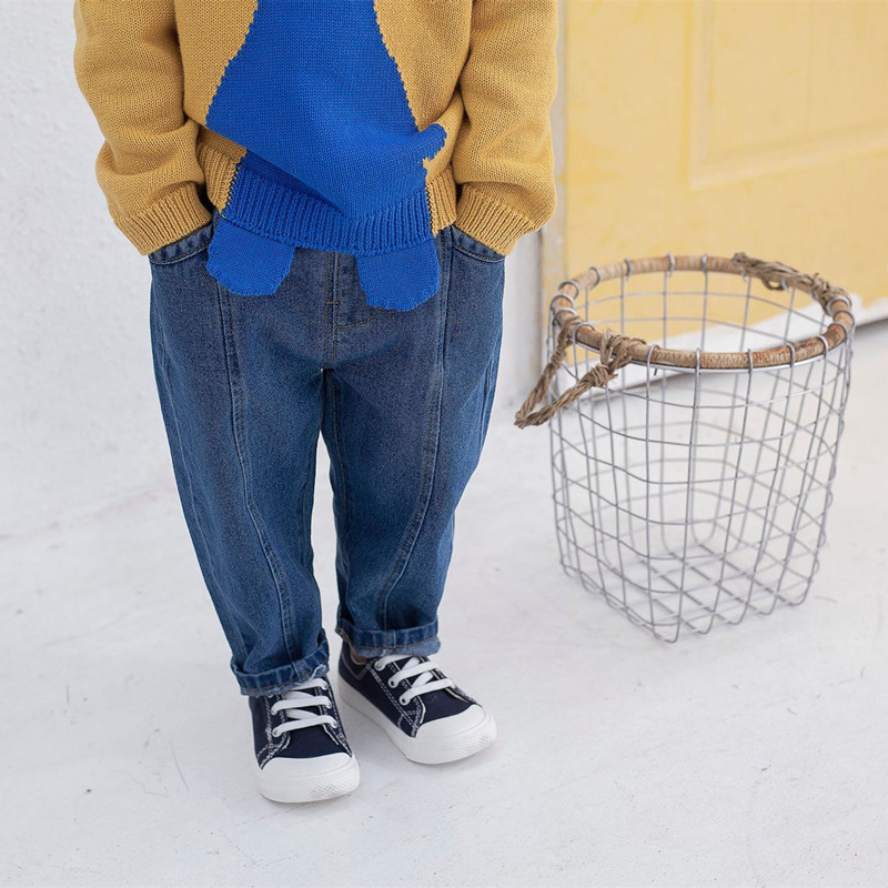 Jeans DFXD Spring Kids Jeans Boys Fashion Clothes Cotton Long Children Denim Pants For 1-5Years Toddler Clothing High Quality 230322